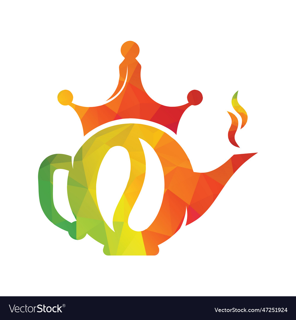 Coffee king kettle logo design icon template Vector Image