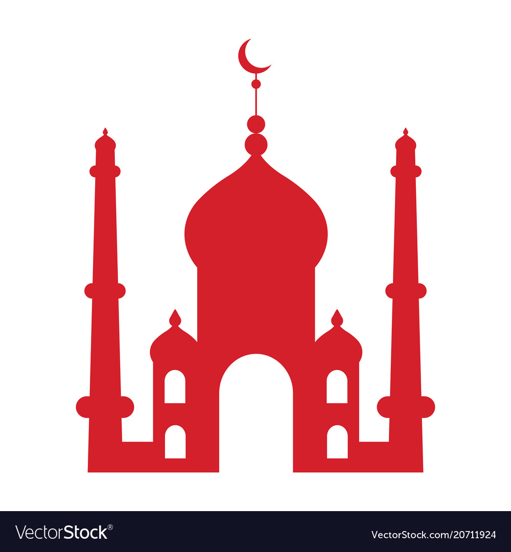 Isolated mosque silhouette Royalty Free Vector Image