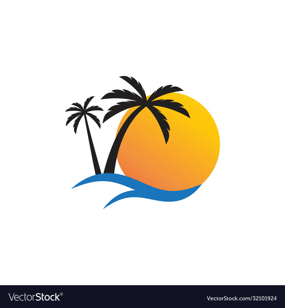 Palm tree summe Royalty Free Vector Image - VectorStock