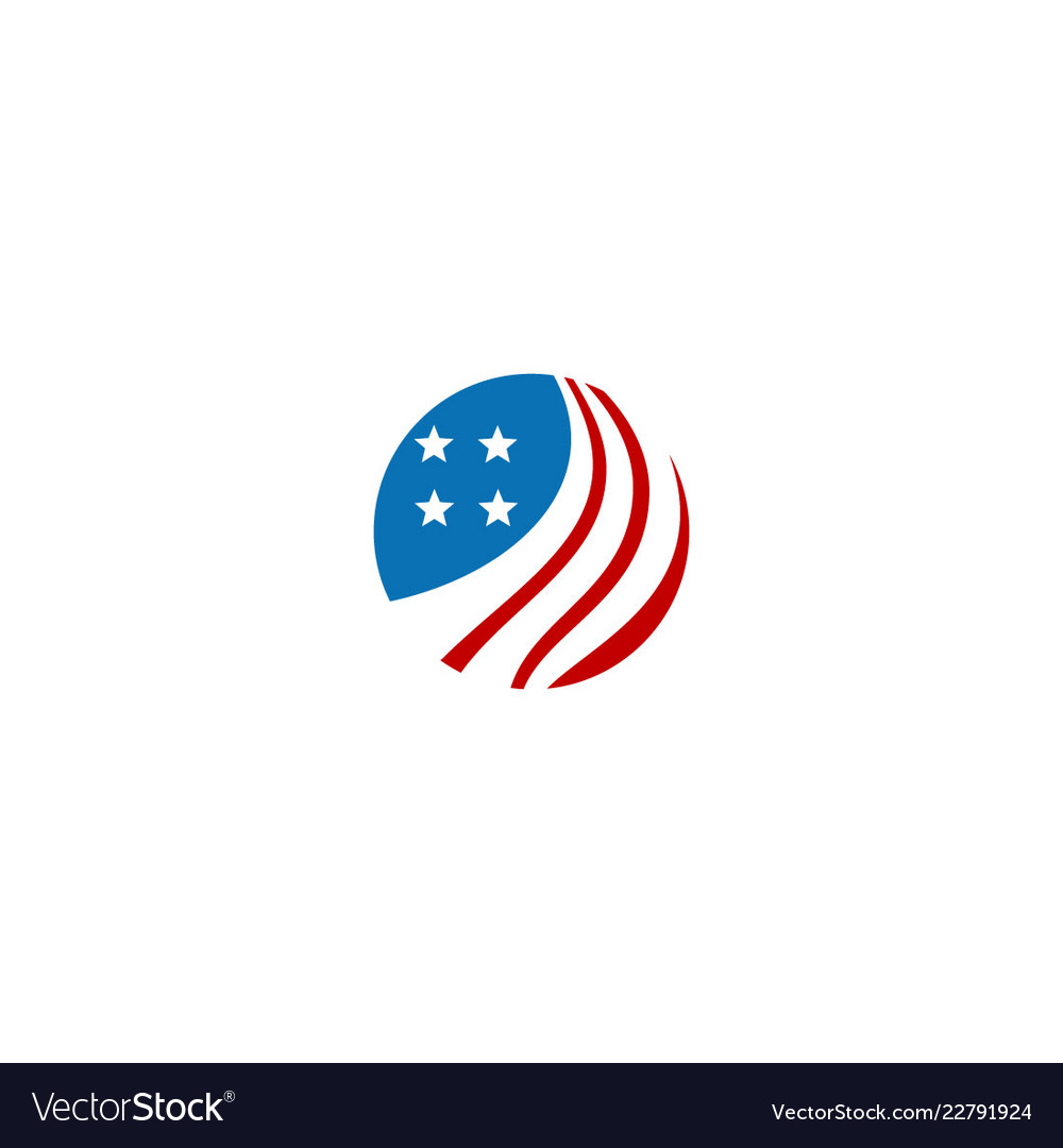 Round america flag icon logo