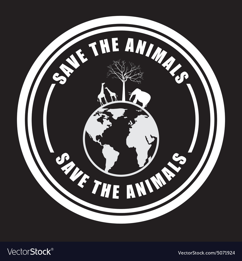 Save animals Royalty Free Vector Image - VectorStock