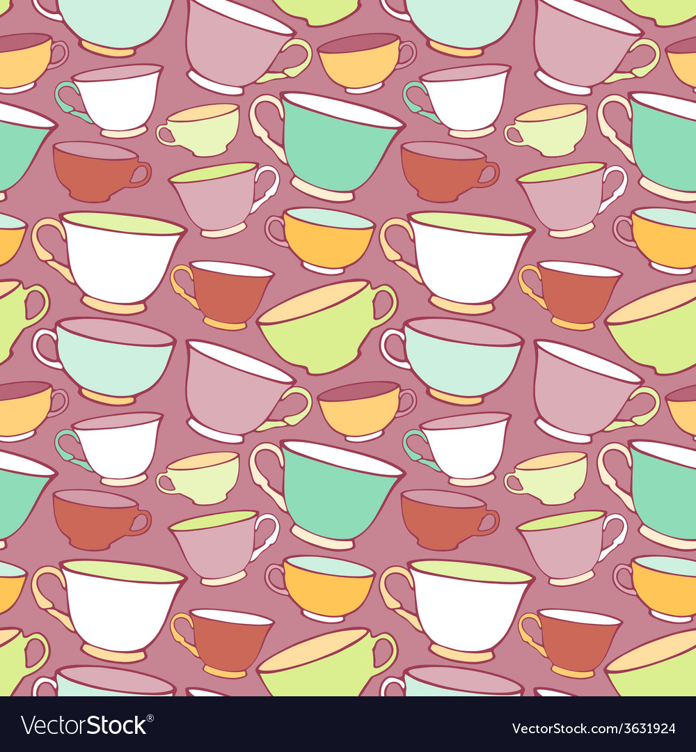Seamless pattern with decorative cups Royalty Free Vector
