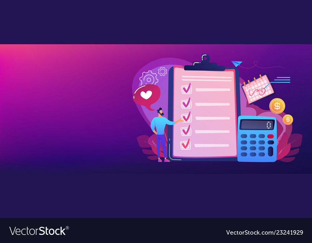 Budget planning concept banner header vector image Budget planning concept banner header