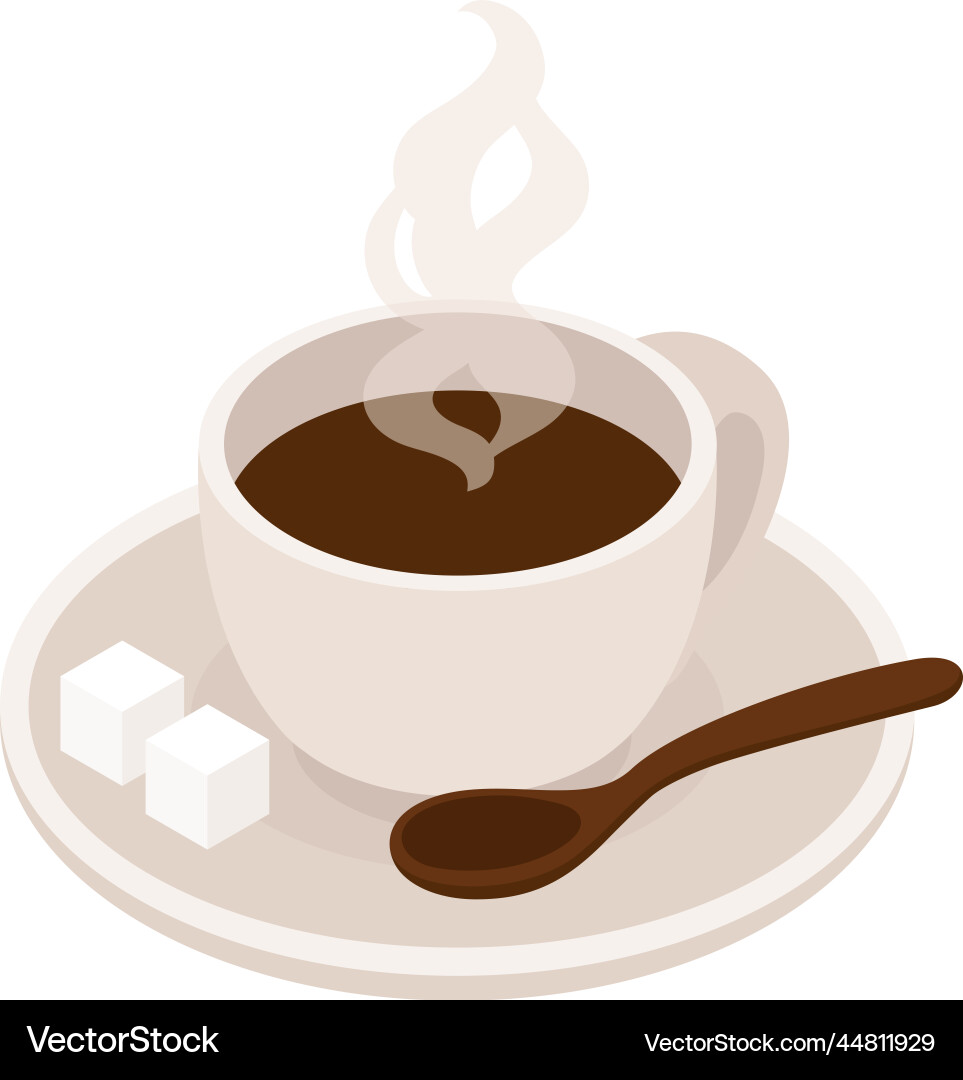 Coffee cup isometric composition Royalty Free Vector Image