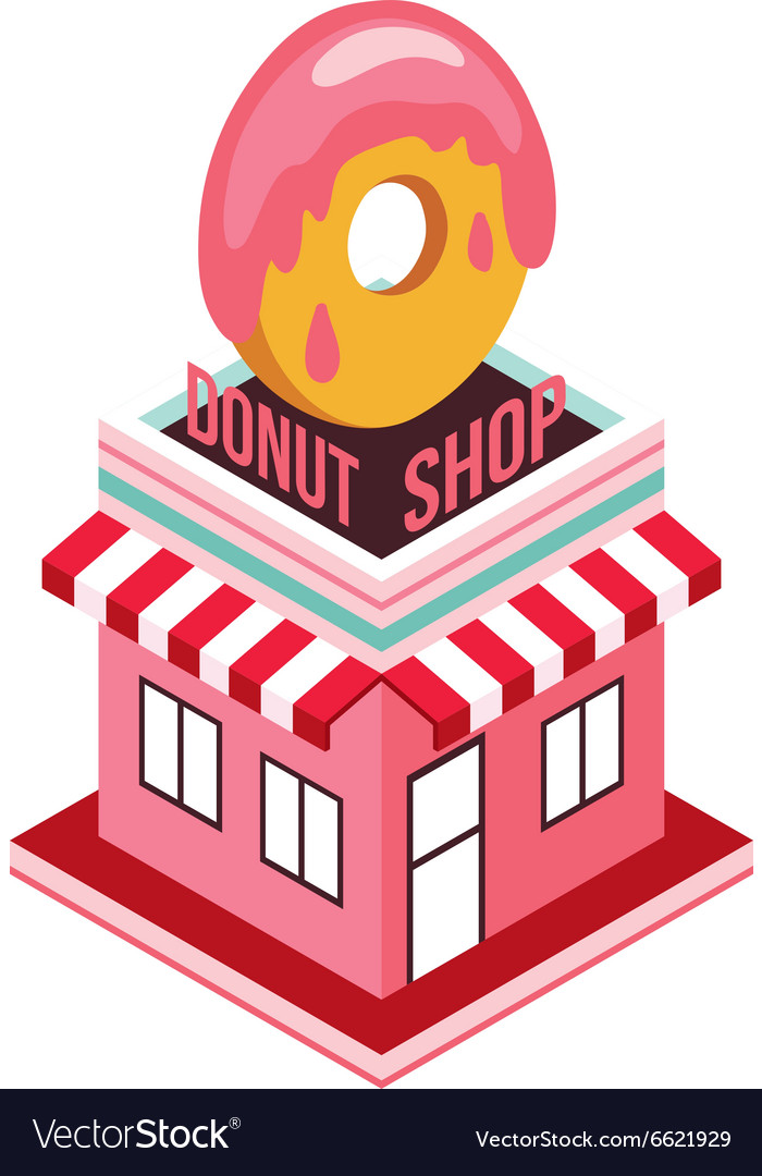 Donut shop modern isometric flat design style food Donut shop modern isometric flat design style food