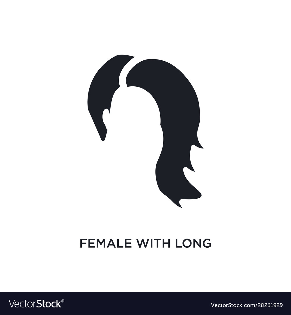 Female with long hair isolated icon simple Vector Image