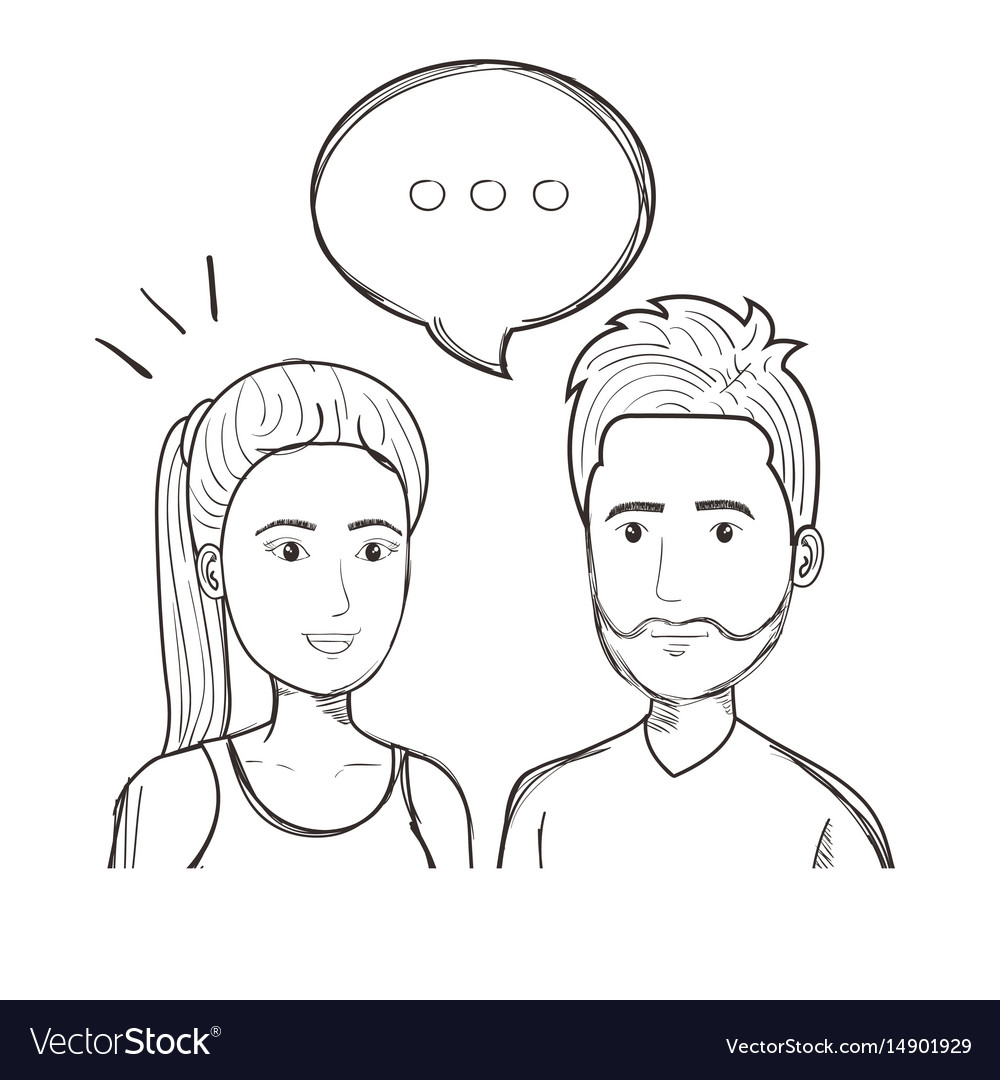 Hand drawn talking people design Royalty Free Vector Image