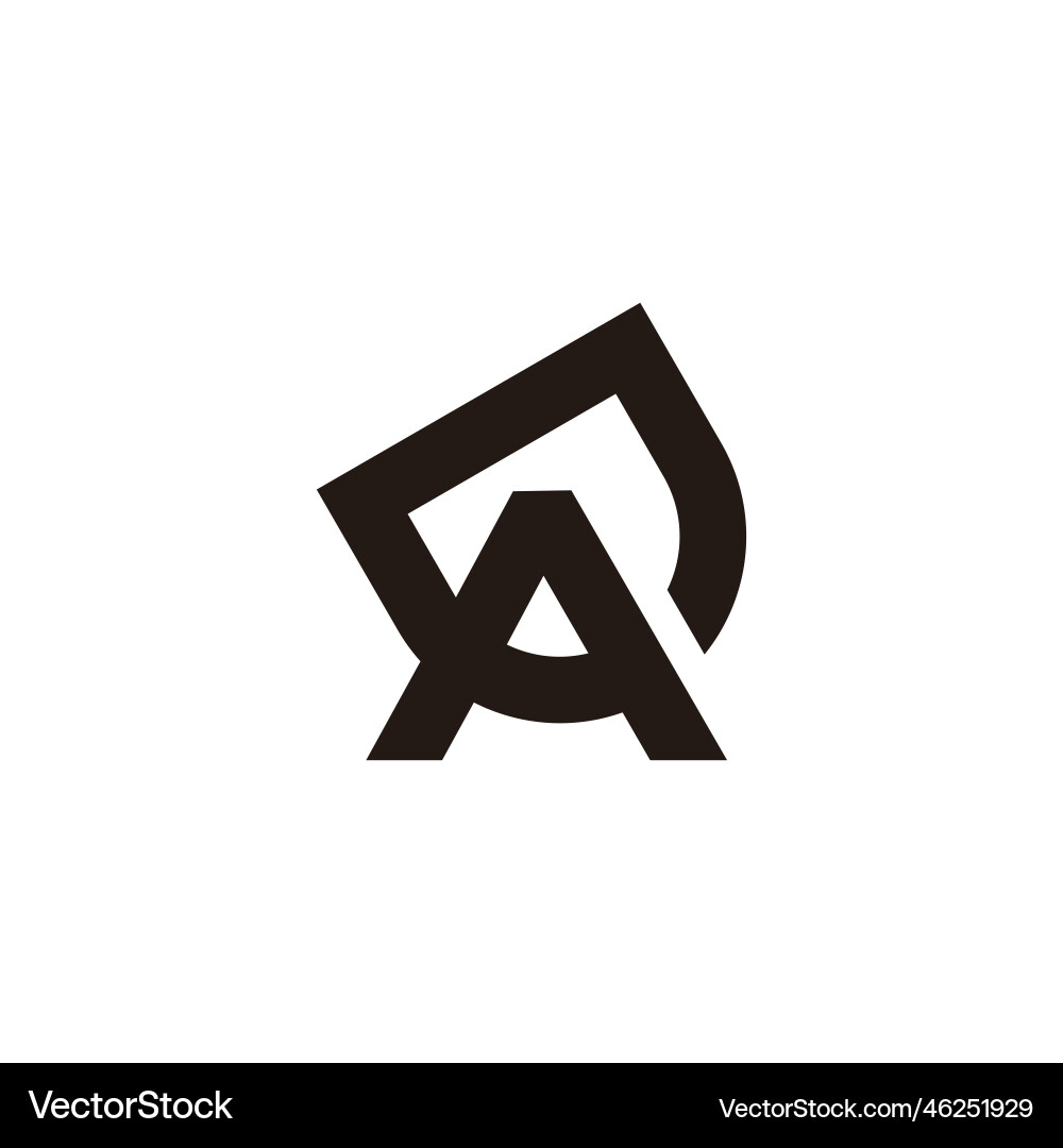 Letter ad simple overlap line logo Royalty Free Vector Image