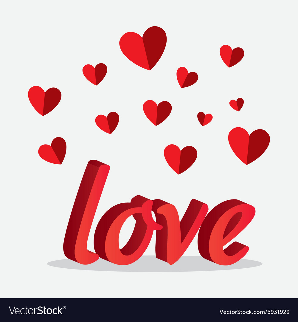 Love card design with red details Royalty Free Vector Image