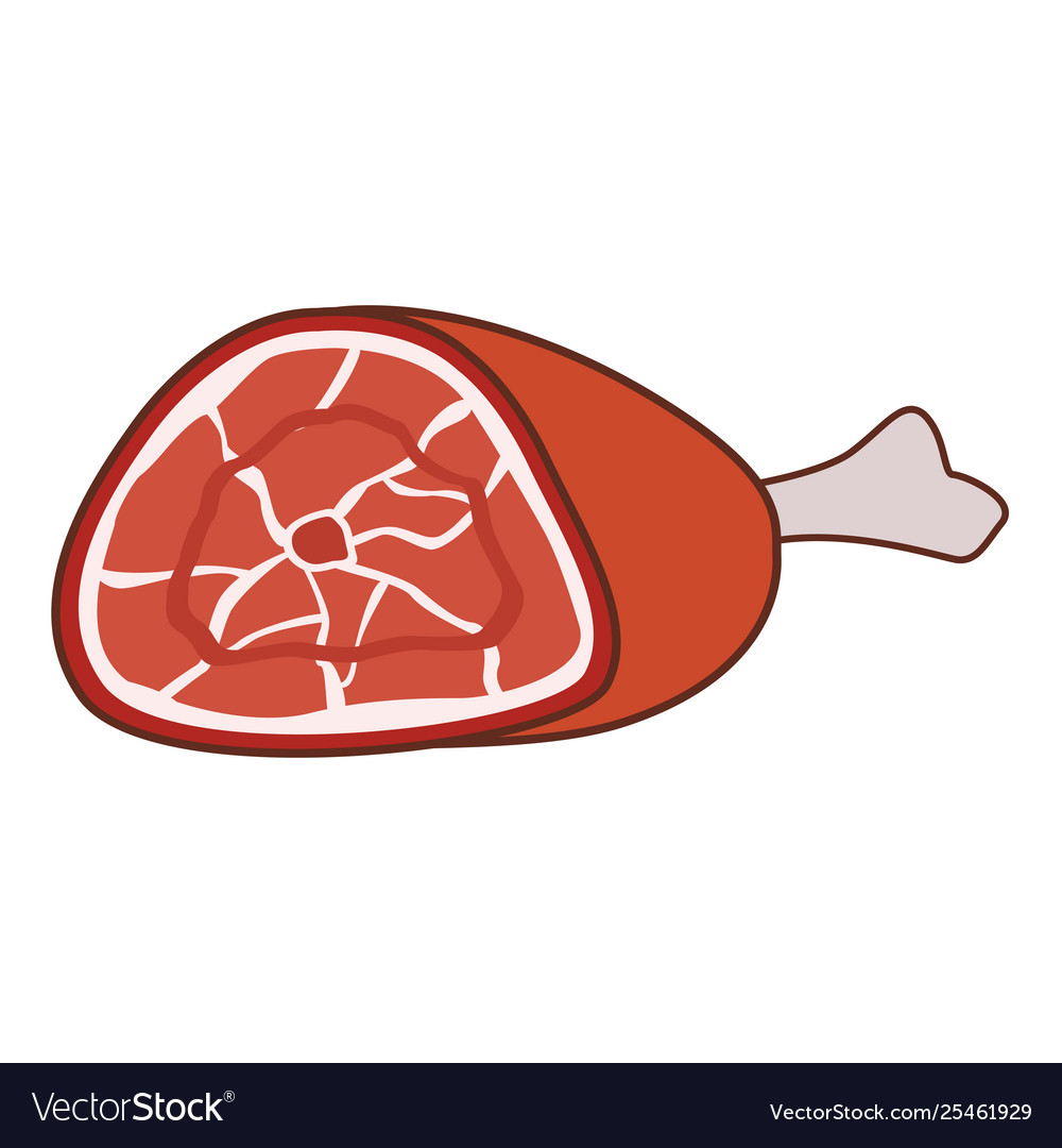 Pork ham isolated Royalty Free Vector Image - VectorStock