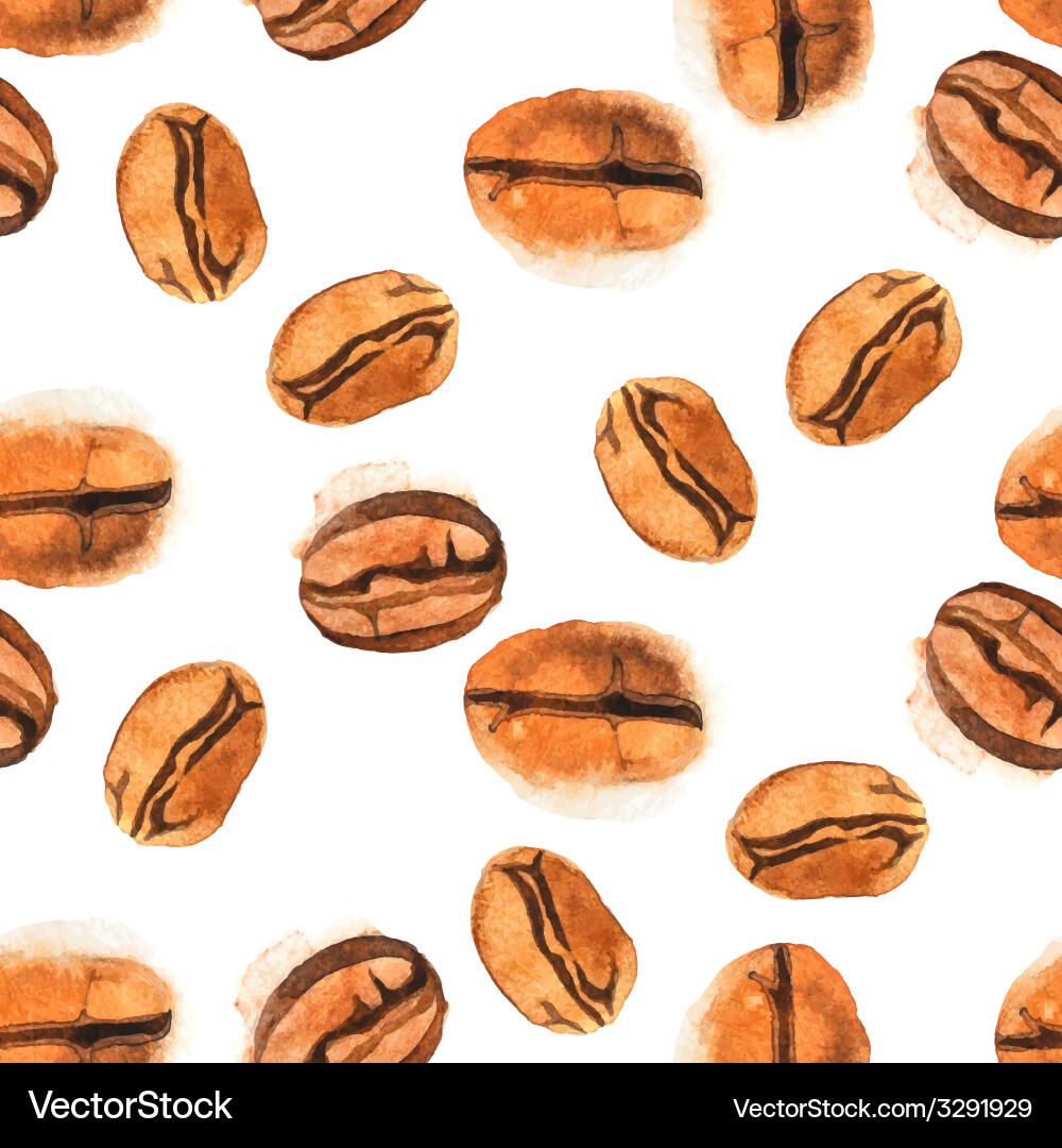 Seamless coffee beans background Royalty Free Vector Image