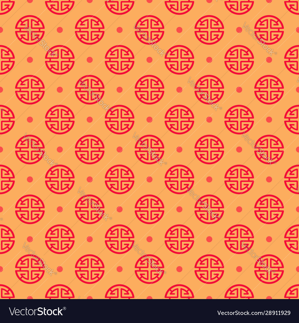 Seamless pattern with a chinese prosperity symbol