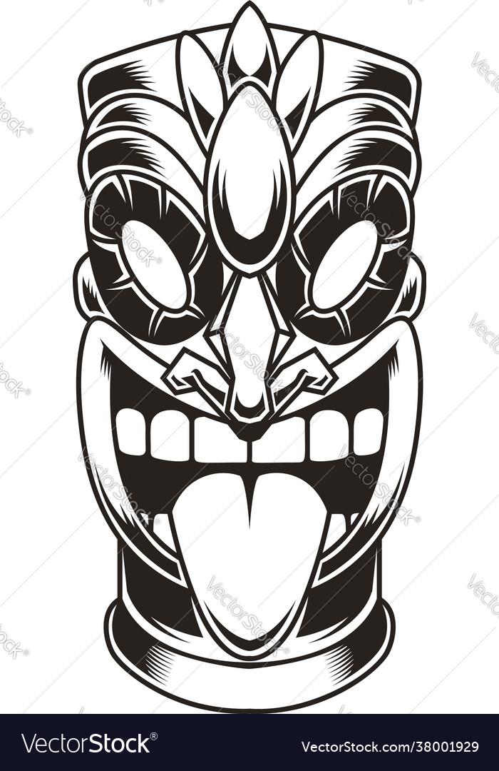 Tiki idol design element for logo label sign Vector Image