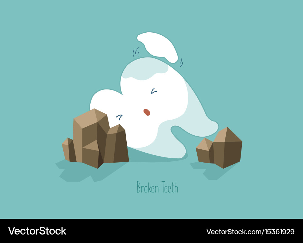 Tooth fall and make it brokenteeth and tooth conc Vector Image