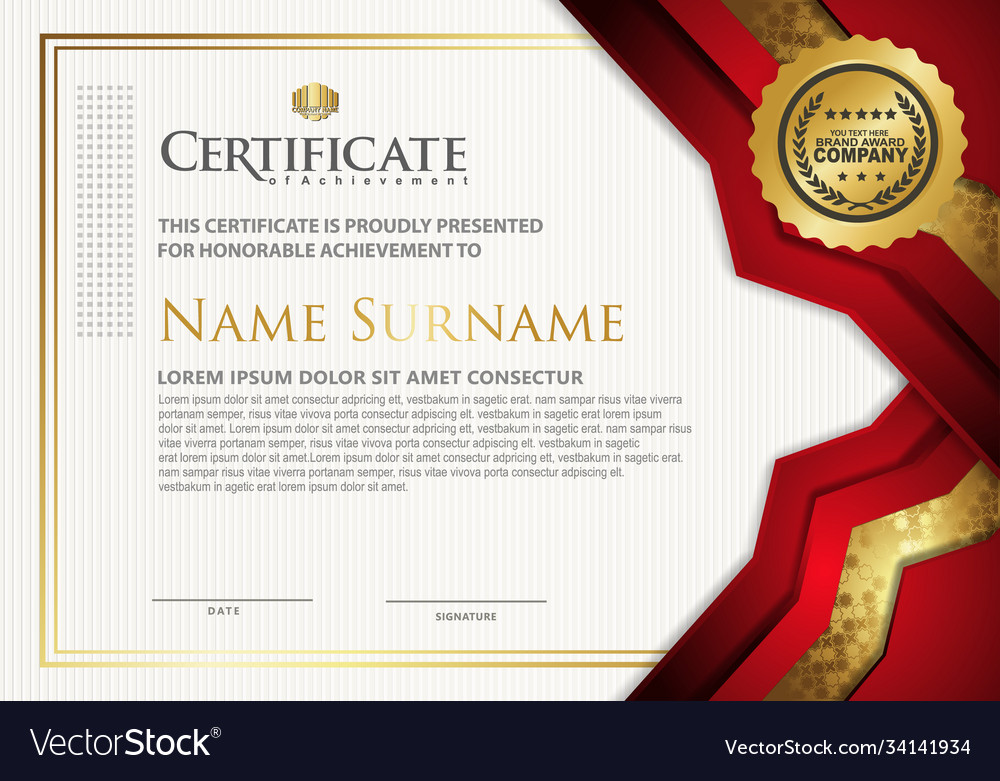 Certificate template with luxury and texture Vector Image