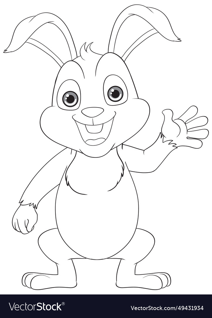 Cheerful Rabbit Cartoon A Cute And Smiling Vector Image