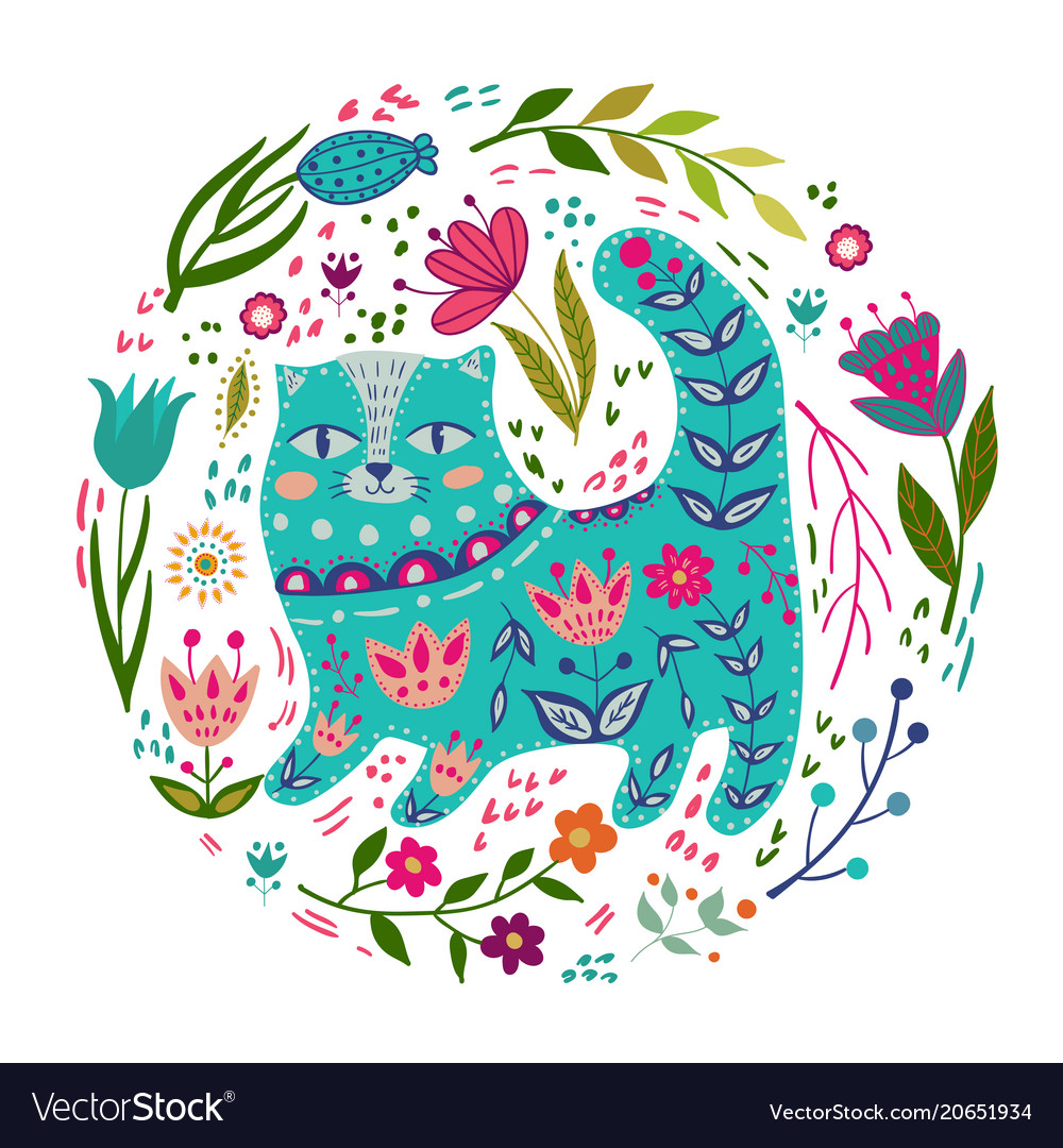 Folk set colorful Royalty Free Vector Image - VectorStock