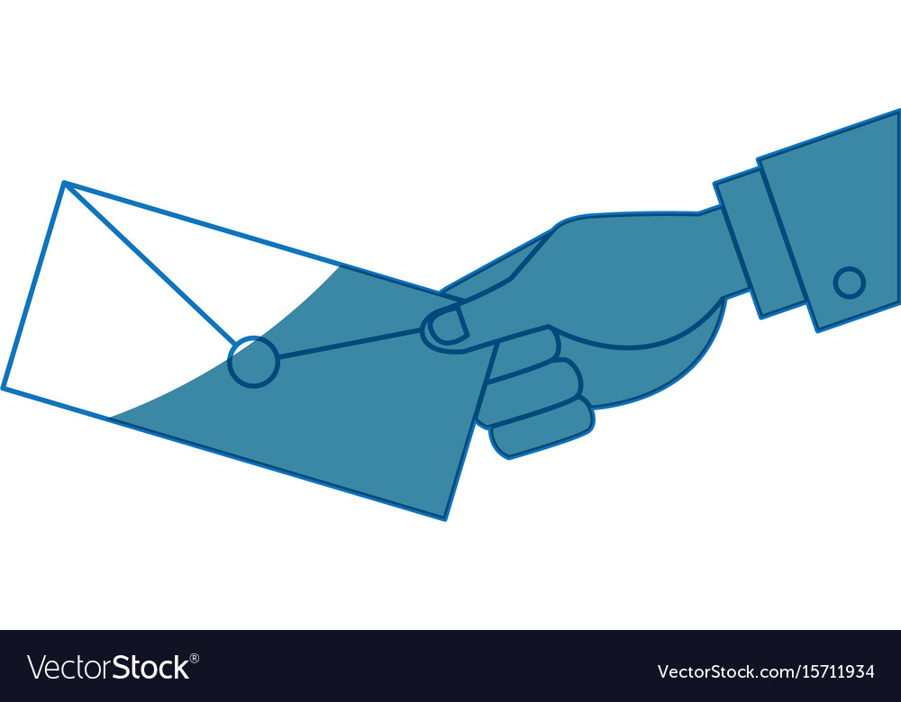 Hand holding envelope mail postal icon Royalty Free Vector