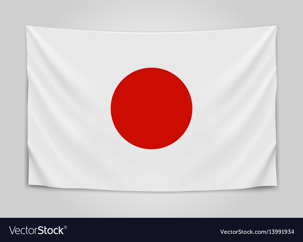 Hanging flag of japan japanese national Royalty Free Vector