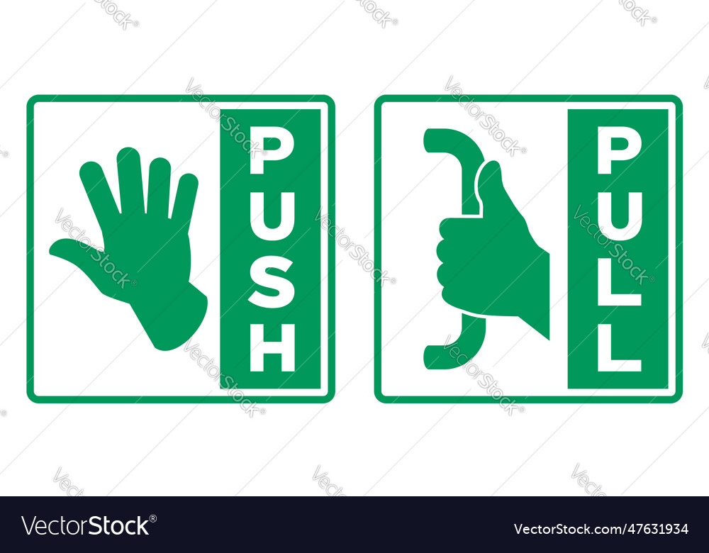 Push and pull doors signs Royalty Free Vector Image