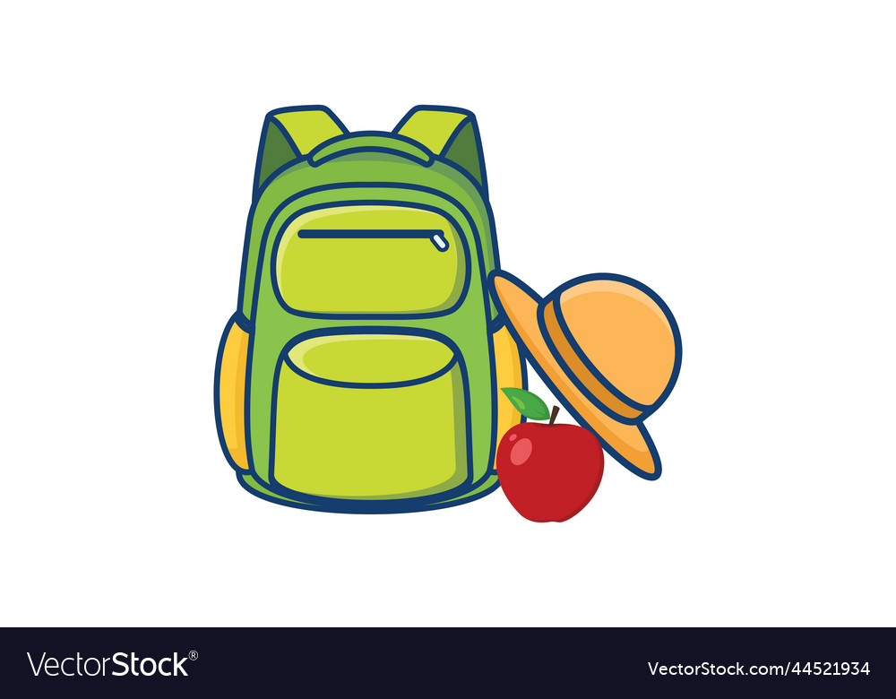 School bag apple and hat design