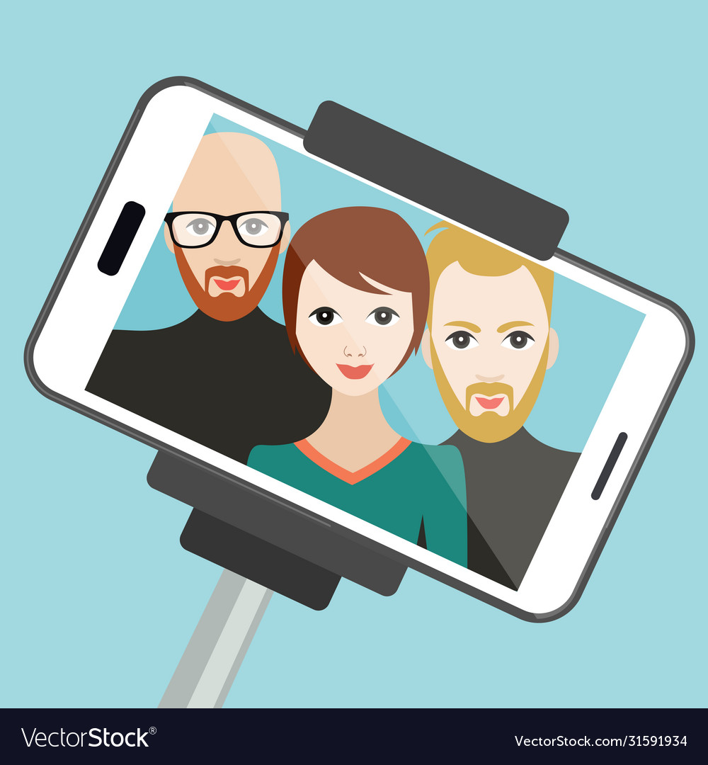 Selfie photo cartoon