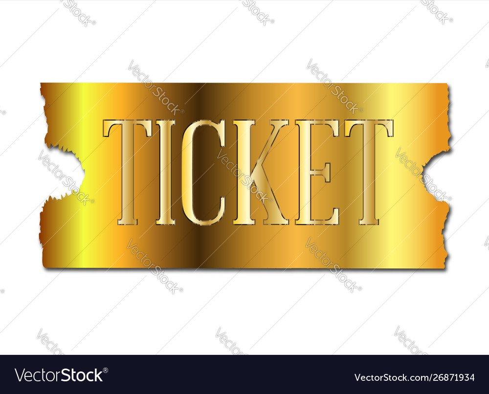 Simple golden ticket Royalty Free Vector Image