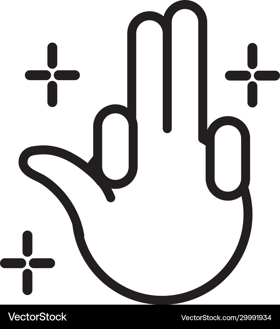 Two hand signal line style Royalty Free Vector Image