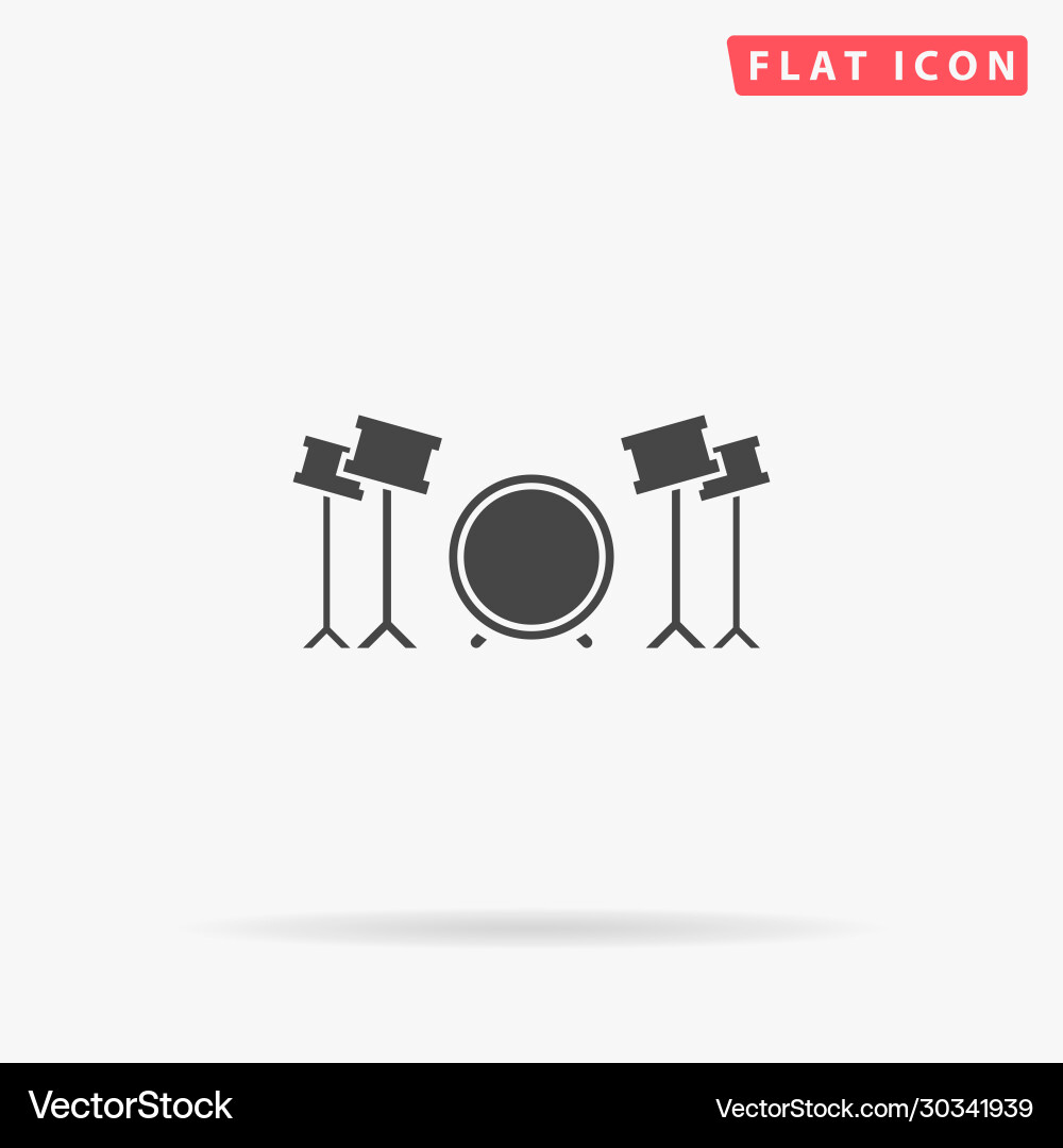 Drums flat icon Royalty Free Vector Image - VectorStock