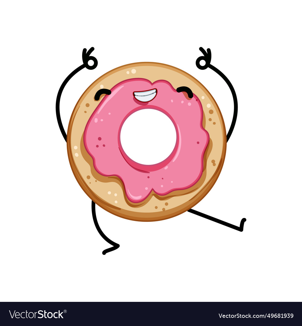 Face donut character cartoon Royalty Free Vector Image