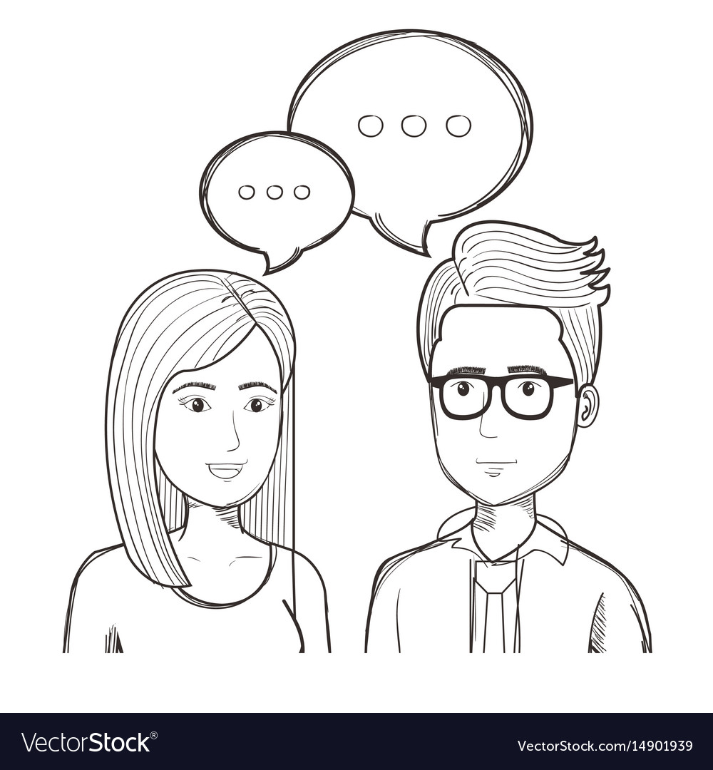 Hand drawn talking people design Royalty Free Vector Image