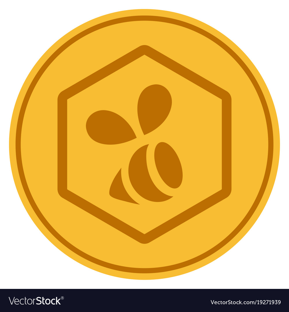 Honey bee gold coin Royalty Free Vector Image VectorStock