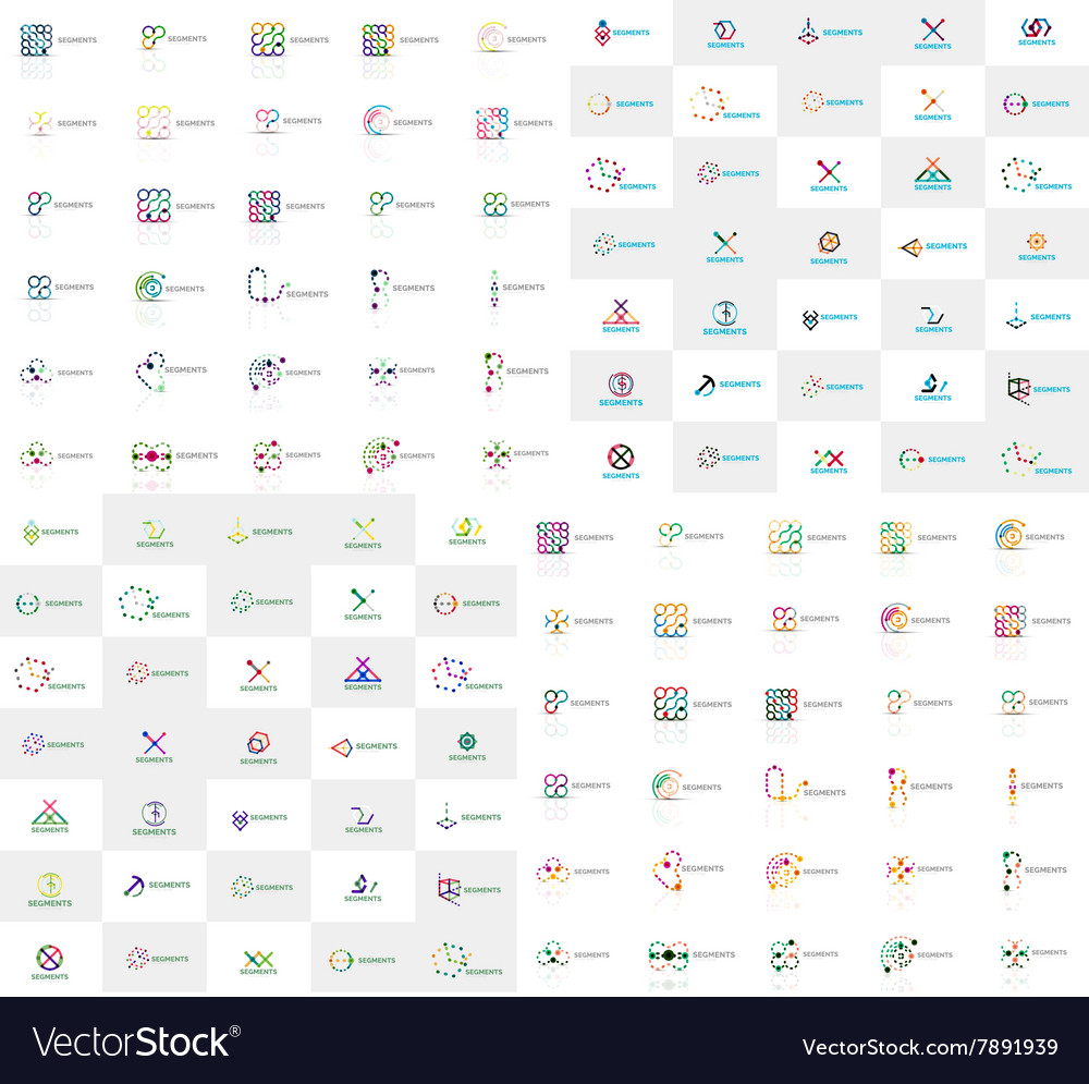 Huge mega collection of abstract logos Royalty Free Vector
