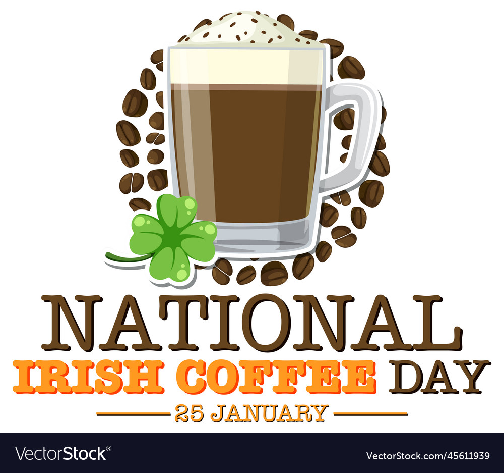 National irish coffee day banner design Royalty Free Vector