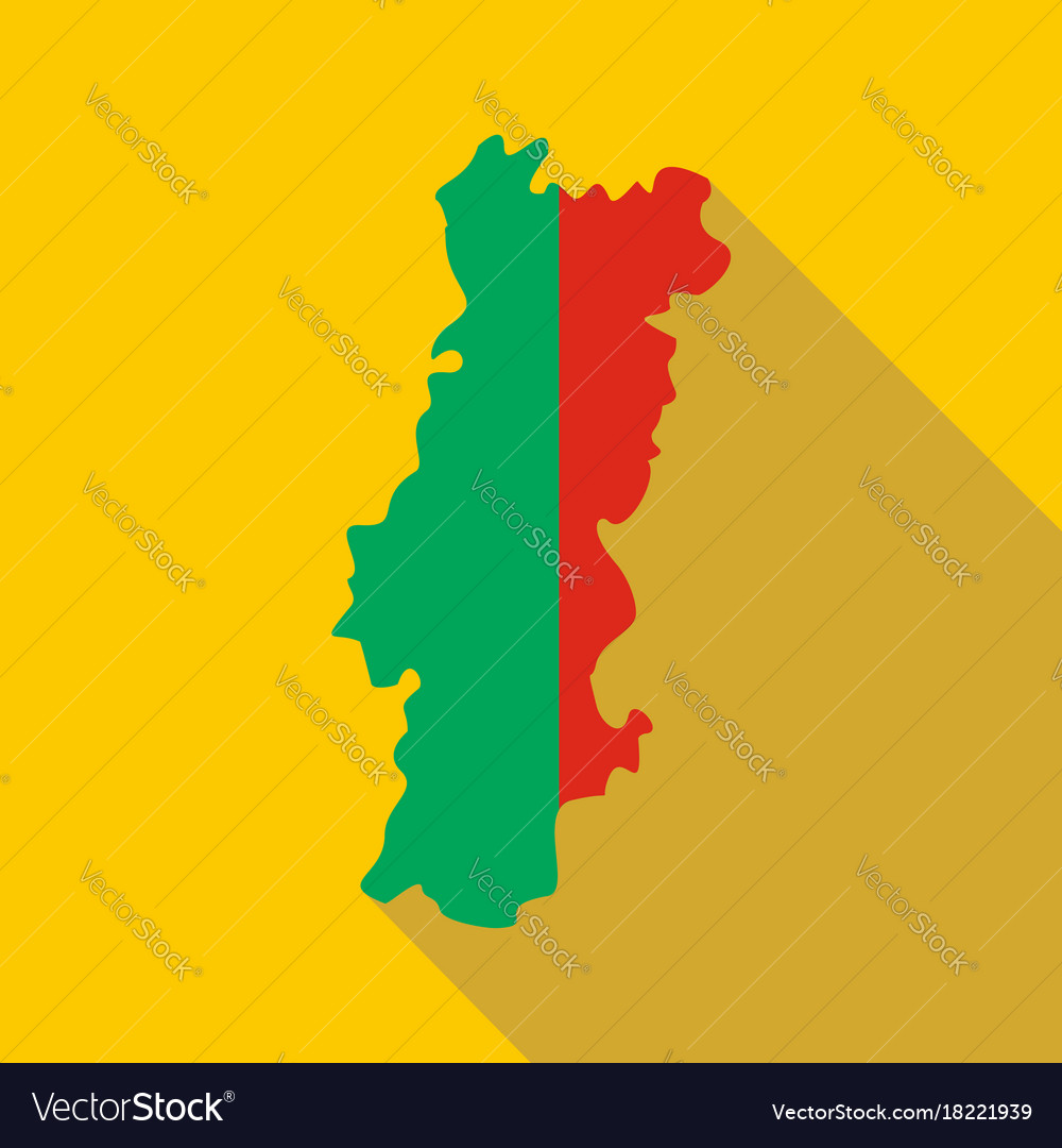 Portugal mapa icono vector