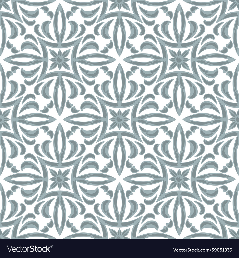 Portuguese azulejo ceramic tile seamless pattern Vector Image