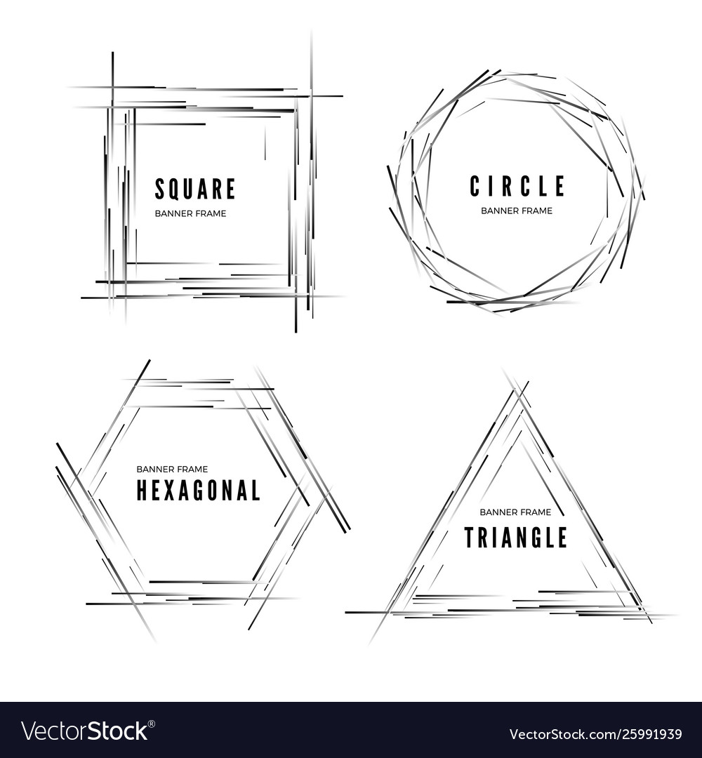 Set Abstract Modern Geometric Shape Banners Vector Image