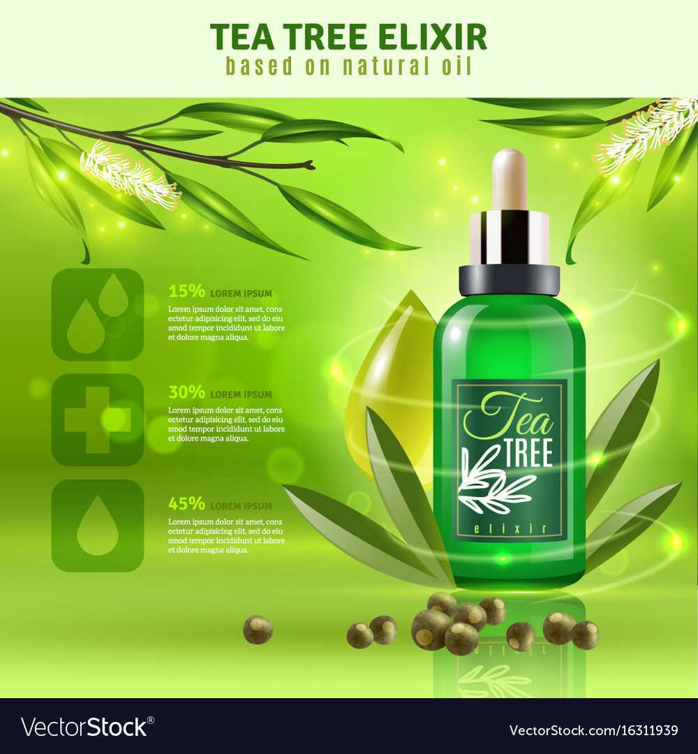 Tea tree oil background Royalty Free Vector Image