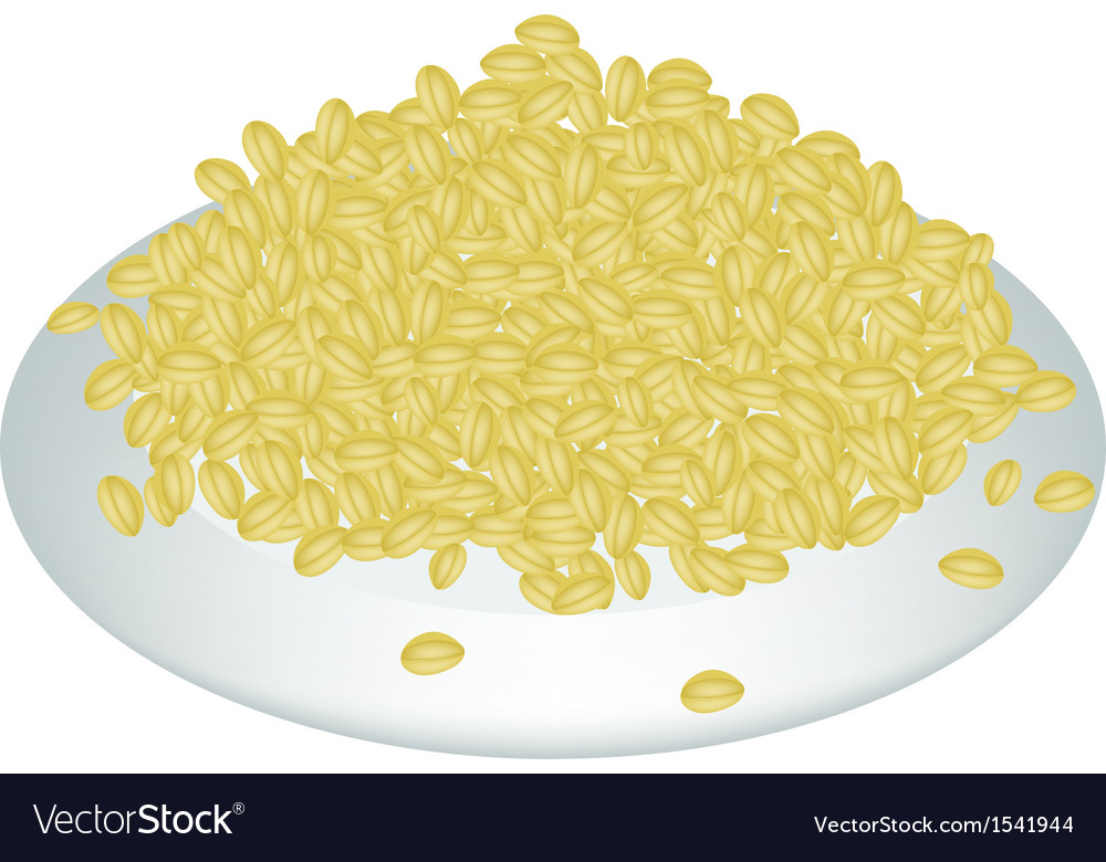 A lot of split peas on white plate Royalty Free Vector Image
