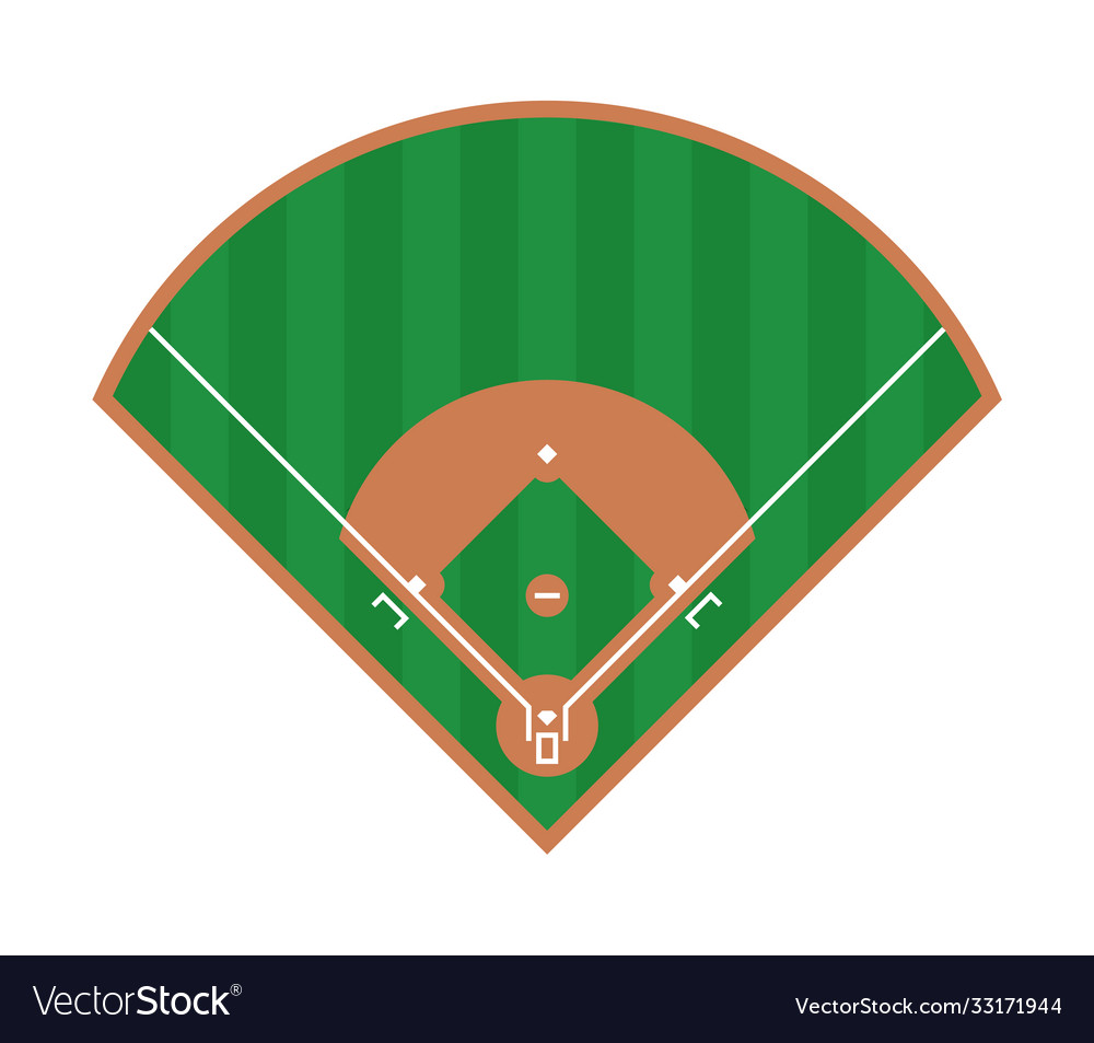 Baseball field icon flat baseball field design Vector Image