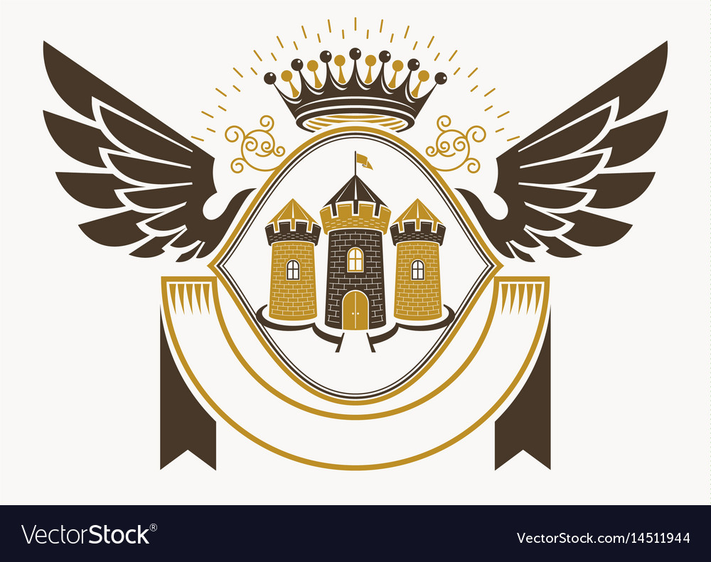 Heraldic Coat Of Arms Made In Retro Design Vector Image