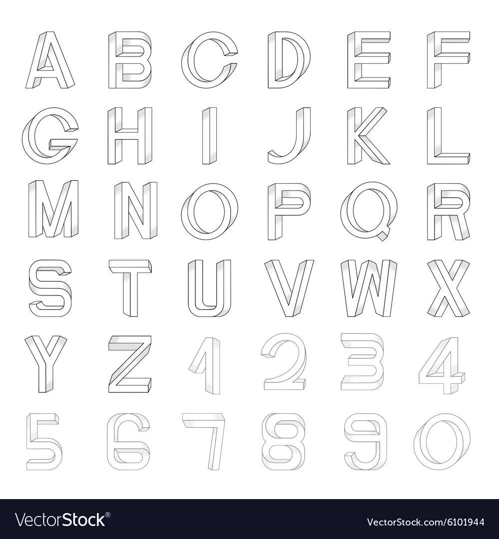 Impossible font Royalty Free Vector Image - VectorStock