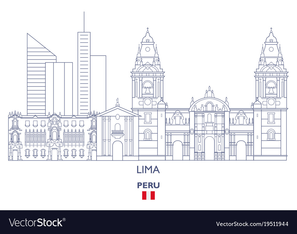 Lima city skyline Royalty Free Vector Image - VectorStock