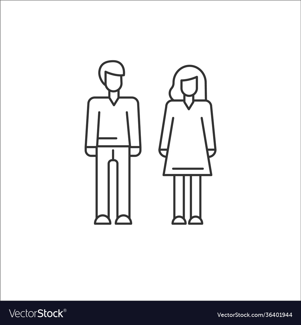 Man and woman line icon vector image Man and woman line icon