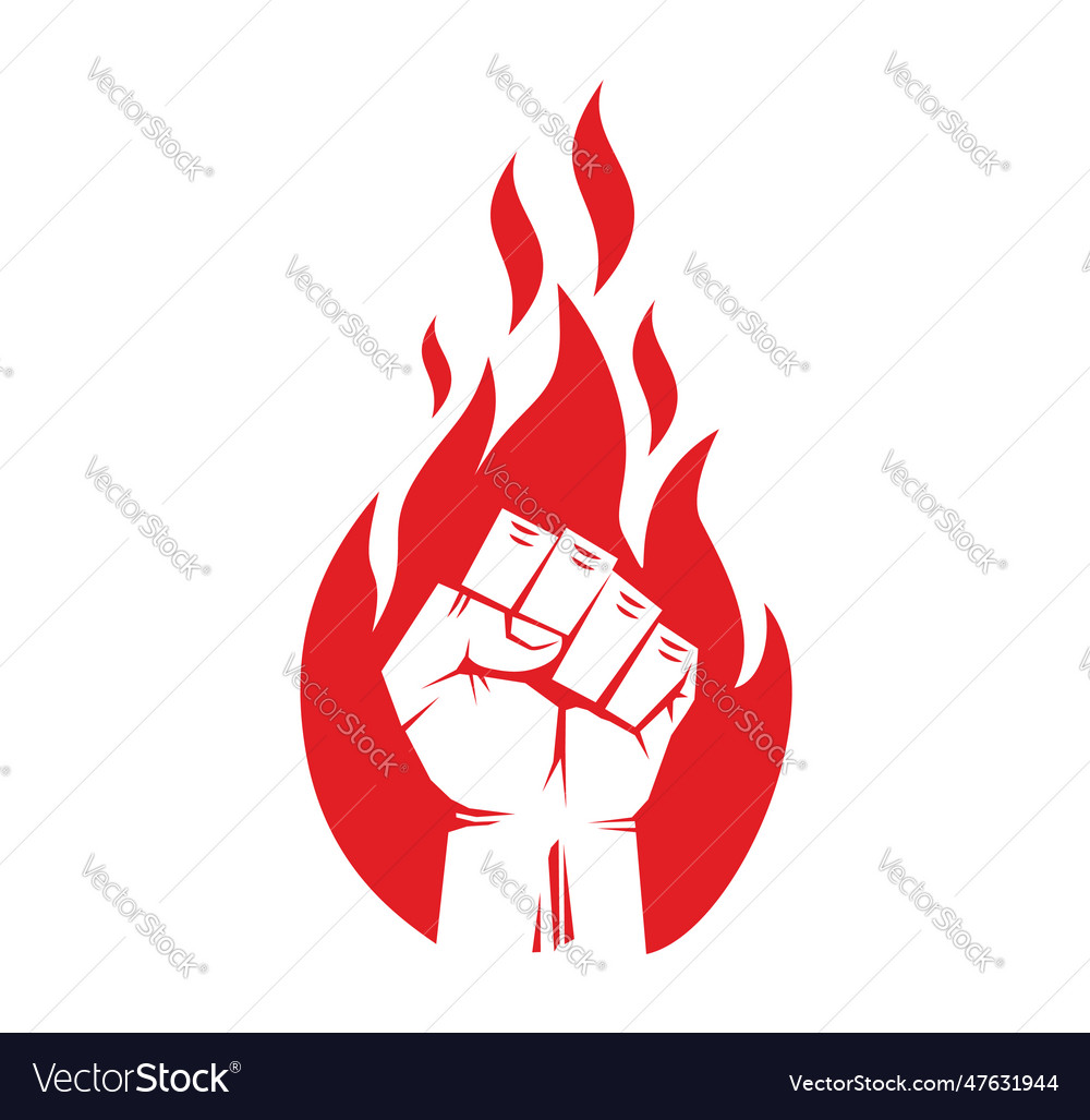 Raised clenched protest fist Royalty Free Vector Image