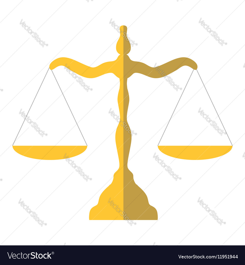 Scales of justice icon flat style Royalty Free Vector Image