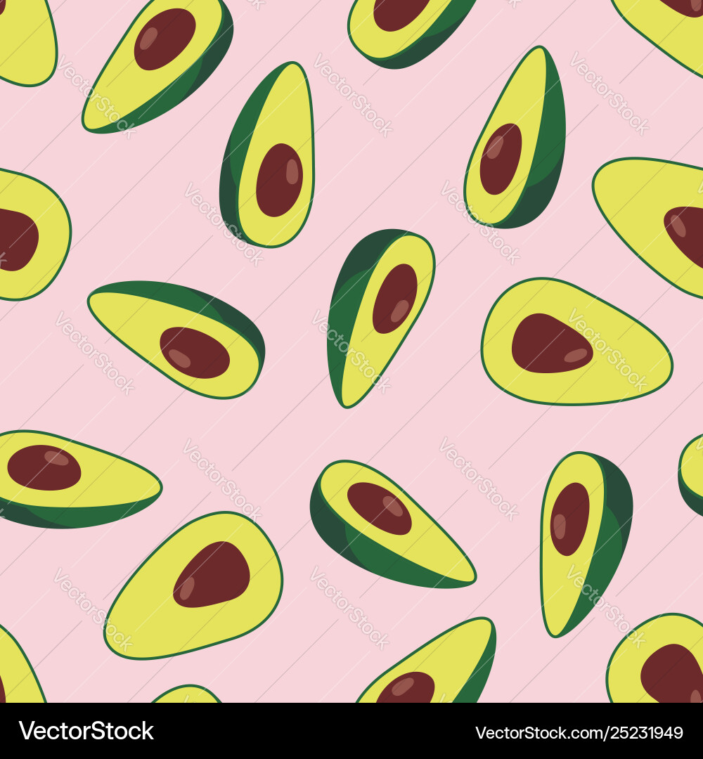 Avocado seamless pattern Royalty Free Vector Image