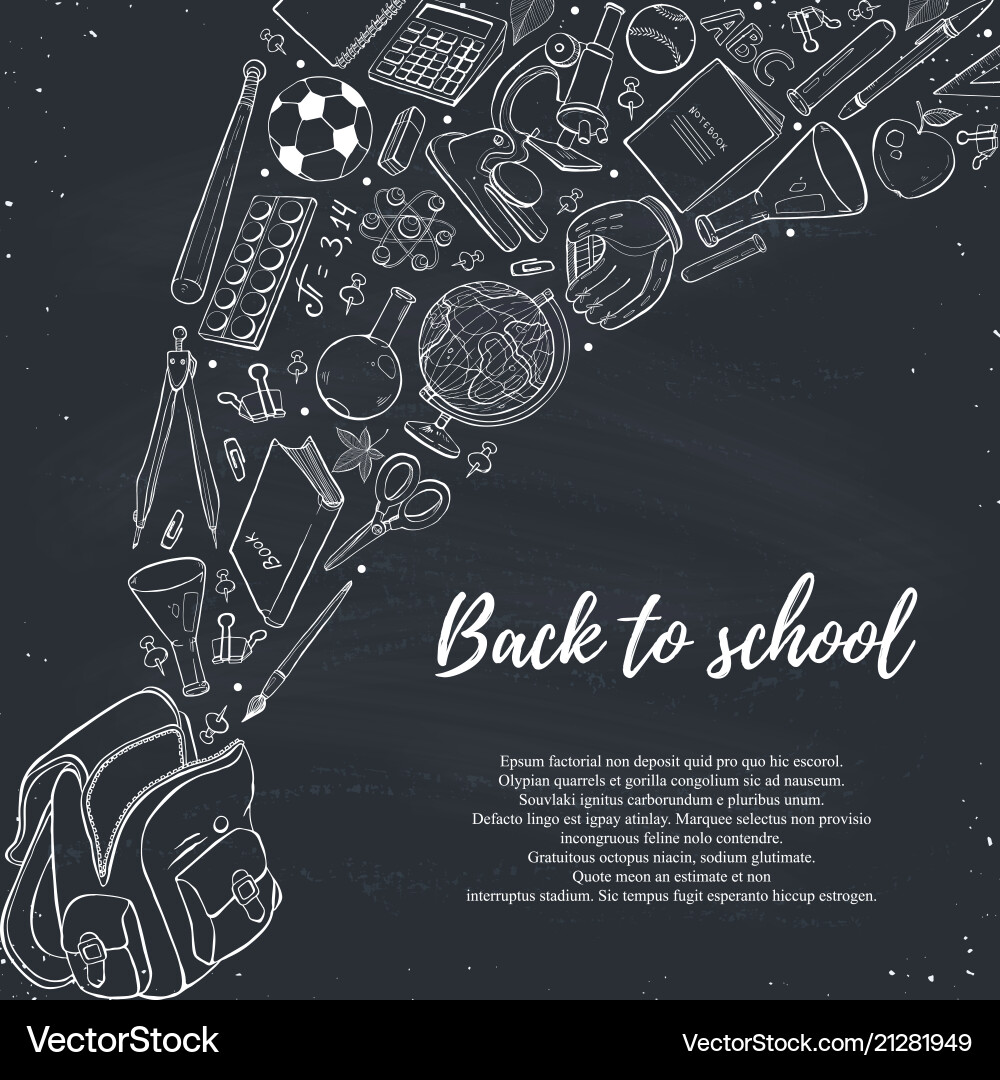 Back to school composition Royalty Free Vector Image