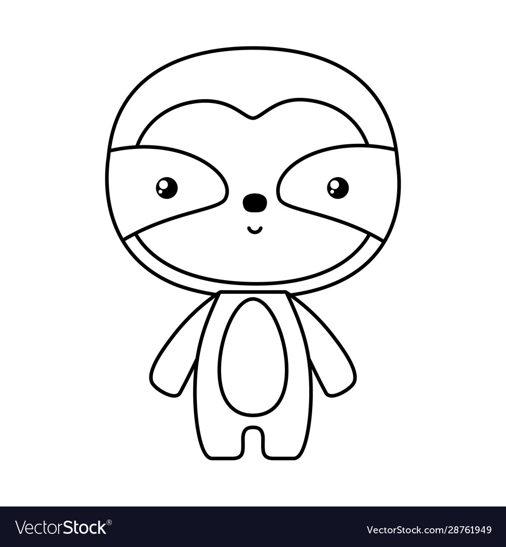 Cute sloth bear cartoon design Royalty Free Vector Image