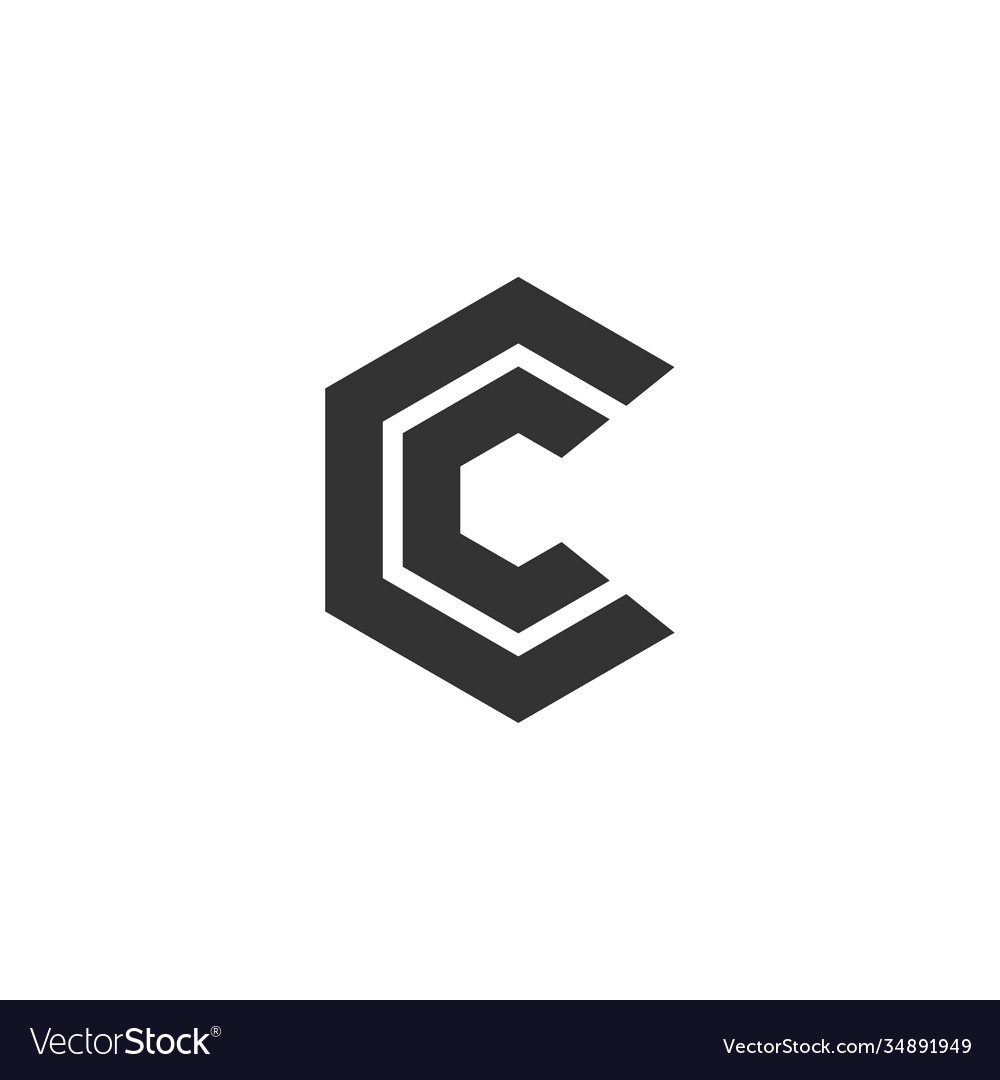 Double c letter logo lettermark cc monogram - type